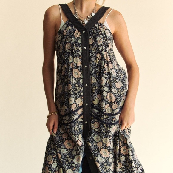 NWT Vici for Davi & Dani Floral Sleeveless Long Vest Duster Maxi Dress - Picture 5 of 13